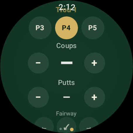 Wear OS · Par, coups, putts